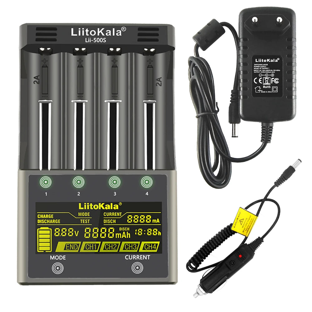 LiitoKala LCD Battery Charger for 21700 18650 26650 Smart Charger Lii-M4 Lii-PD2 Lii-PD4 Lii-700