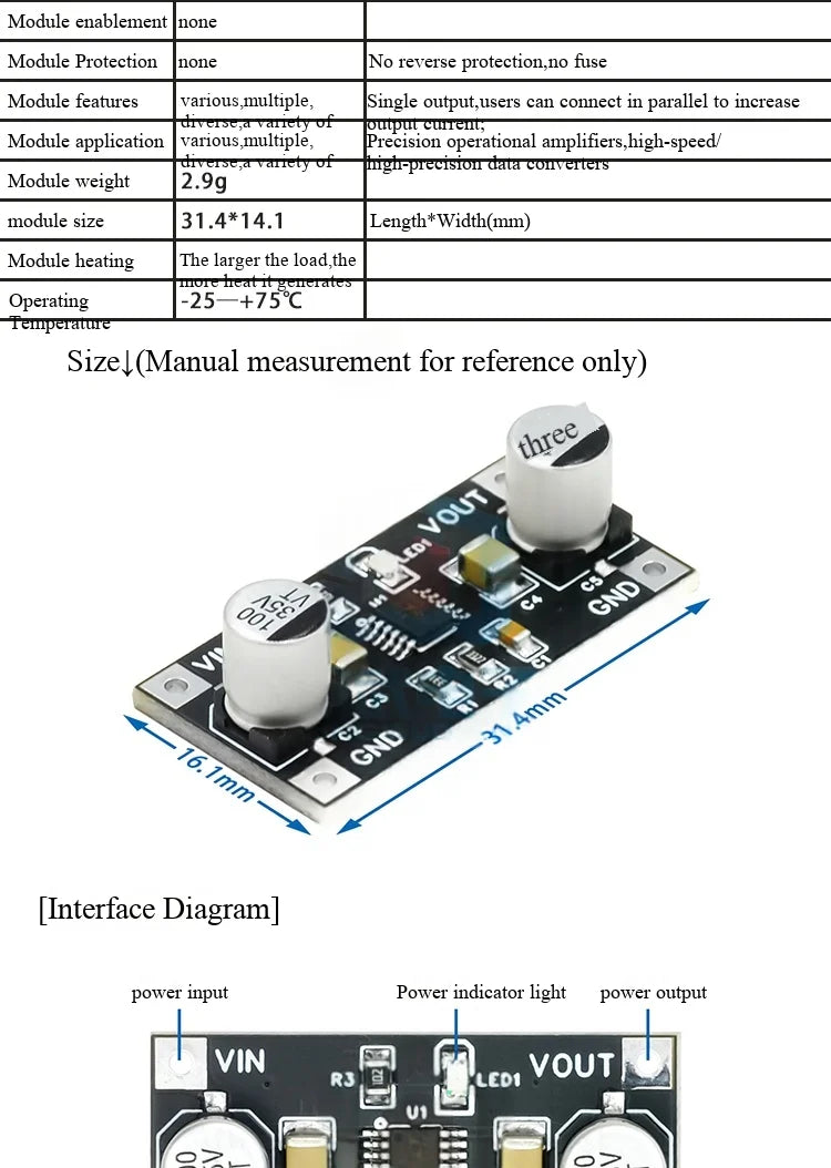 LT3045 Linear Voltage Regulator Module Single Power Low Noise Linear RF Power Supply Module 3.3/5V