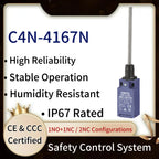 CNTD C4N-4167N Limit Switch IP67 Waterproof Coil Spring Type 3N Low Actuation Force 1NC 1NO Slow Action Forced Disconnect
