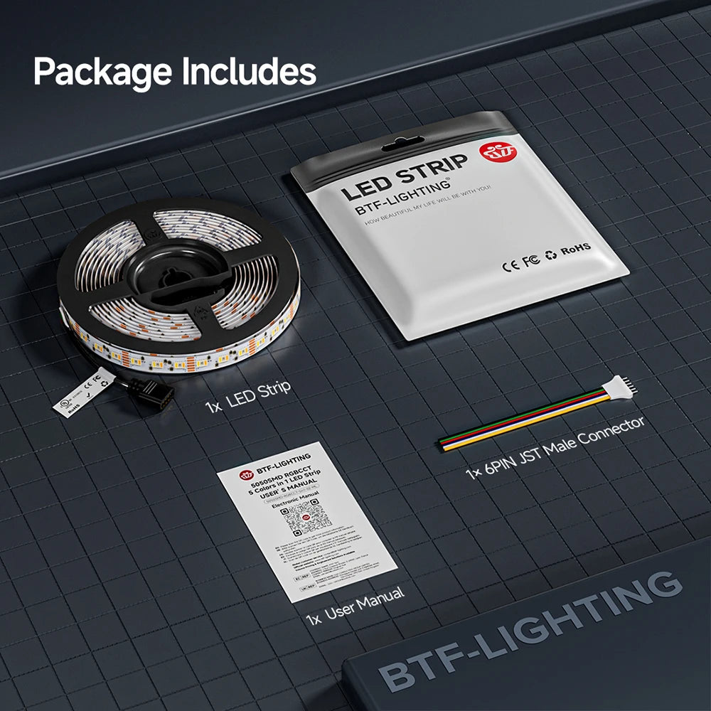 5m 12V 24V 5050 RGBCCT 5 in 1 LED Lights RGB WW CW 2700 - 6500K Strip Light RGBW RGBWW RGBCW 6pin Ribbon 30 60 LEDs/m IP30 65 67