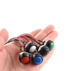 12mm Waterproof Momentary Push Button Switch PBS-33B Mini Round ON/Off Switch With Pre-wired Leads Self-Reset for Arduino DIY