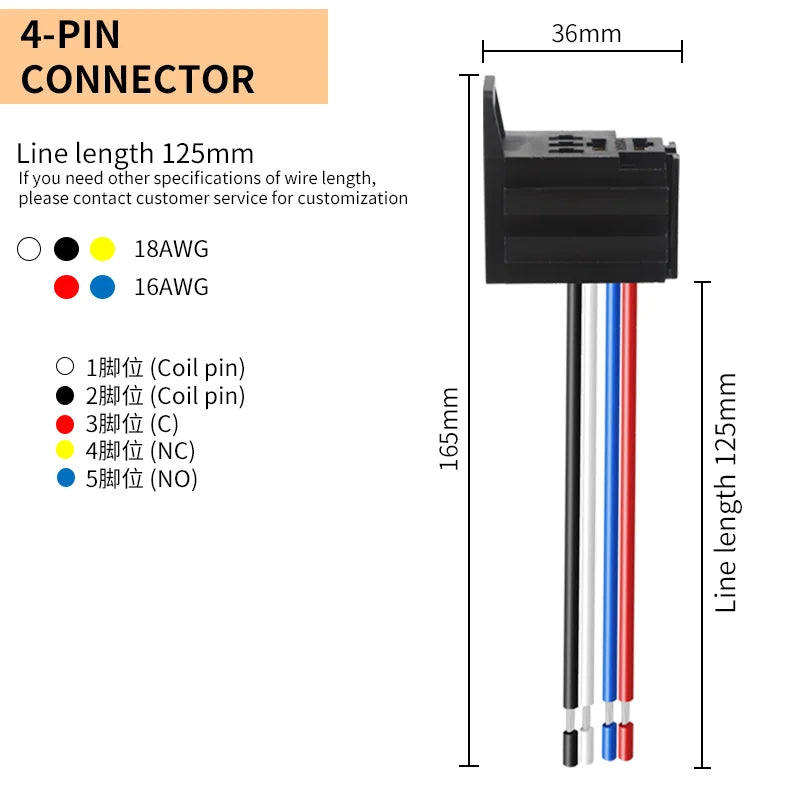 LANBOO Violet relay for Car 12V/24V 30A 4PIN/5PIN 1NO/1NO1NC Car modification parts