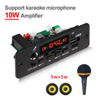 10W Digital Amplifier MP3 Decoder Board DC 5V Bluetooth 5.0 FM Support Microphone Car MP3 Player with Remote Controller