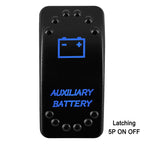 Waterproof Rocker Switch with Blue LED | 12V/24V Latching & Momentary (SPST/ DPDT) | for Marine, UTV, ATV, RZR, Automotive