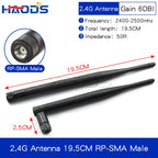 2PCS 2.4G Antenna Fold Glue Stick 3DBI WLAN Router Antenna Wifi Module Signal Enhancement 2400-2500mhz SMA Male Connector 6DBI