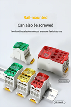 【UKK】Single - Pole Track - Type Junction Box | 80A - 500A Spliceable Multi - Output Terminal Blocks | Universal Power Connector