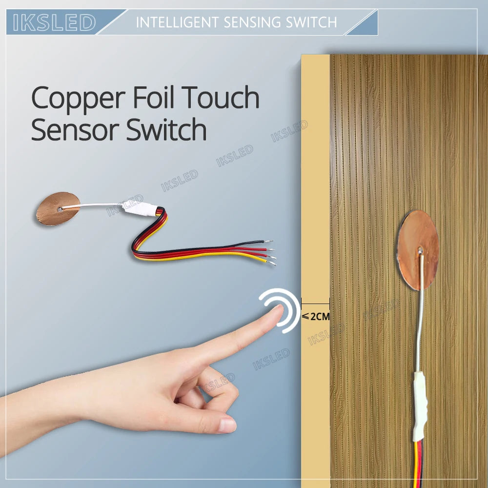 DC3.7V5V12V24V Mini Touch Sensor Switch Copper Foil Partition Touch Switch LED Dimming Controller Penetrating Wood Board Glass