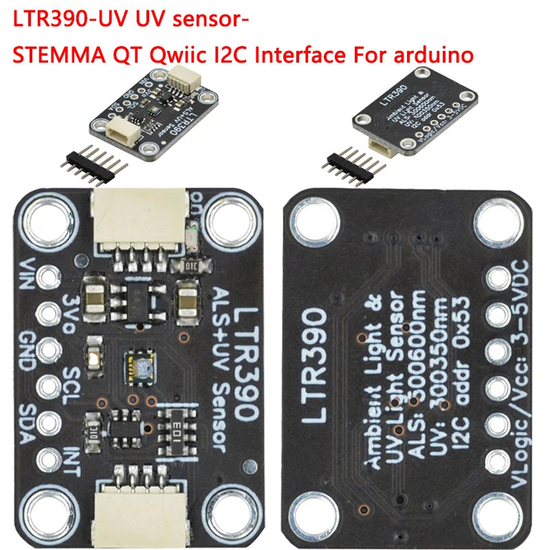 LTR390 280nm 430nm UV Gravity Light Sensor Support I2C UART 3.3 V 5V for Light Intensity Detection Weather Experience