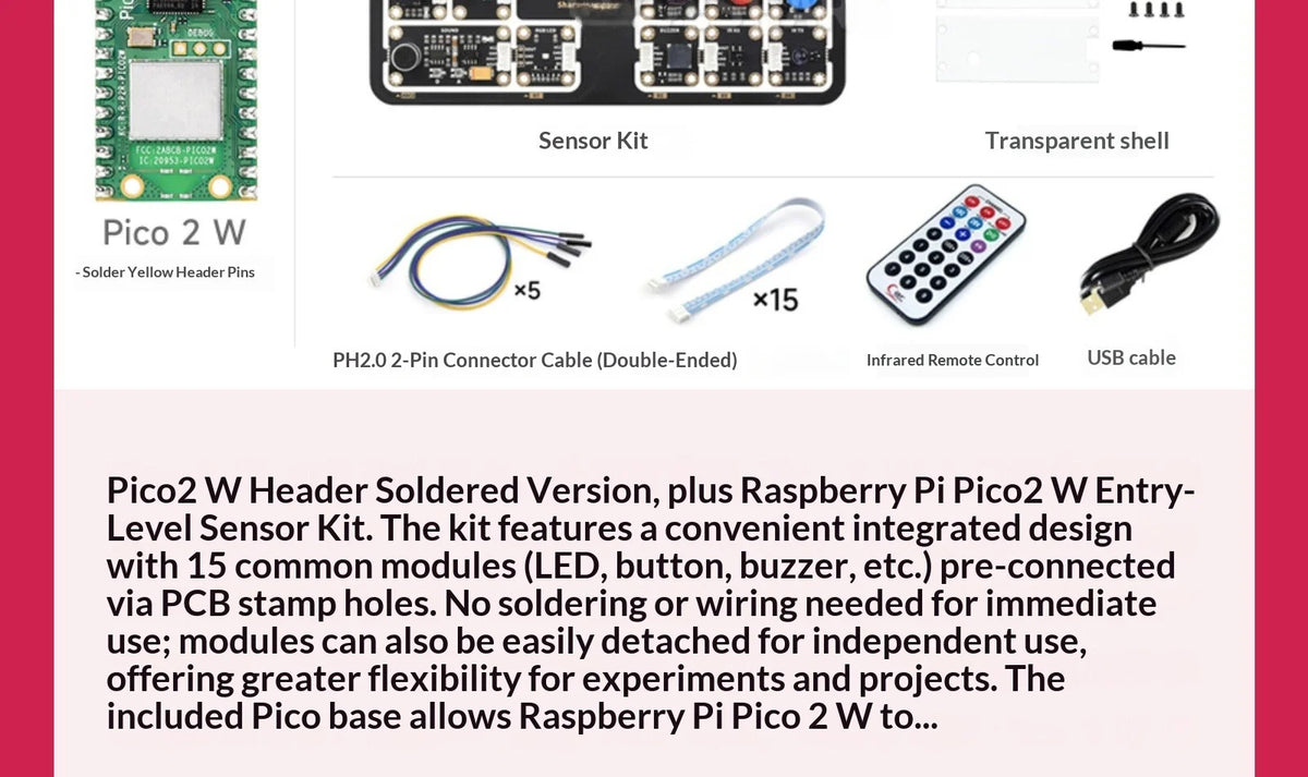 Raspberry Pi Pico 2 W Microcontroller Development Board Dual-core, Dual-architecture Processor Supports Wifi Bluetooth
