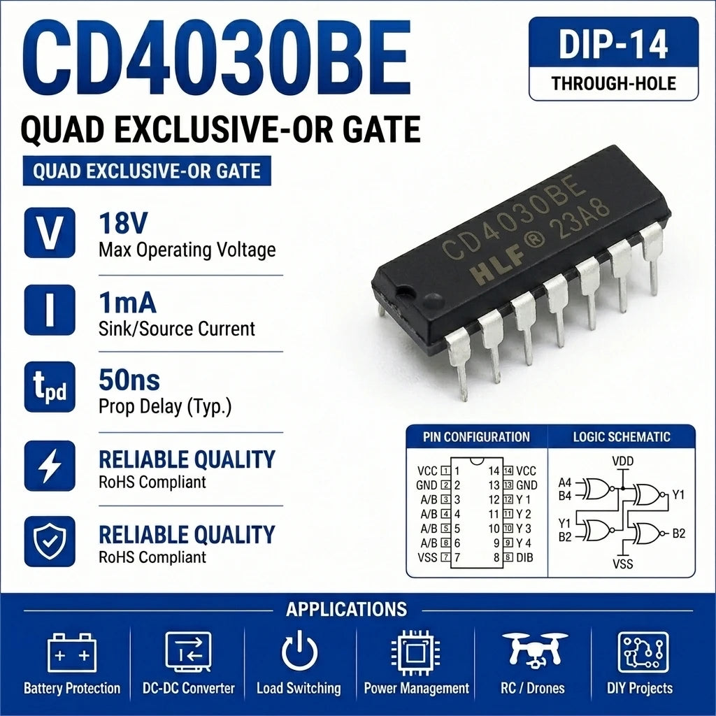 (10 pcs) CD4030BE DIP-14/CD4030BM SOP-14 CD4030 XOR Gate Quad 2-Input CMOS 3V-18V