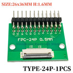 1PCS FFC/FPC Conversion Board 0.5mm Pitch Connector 2.54MM Double Row Bending Pins 4/10/12/14/15/16/18/22/24/26/30/34/40/50/60P