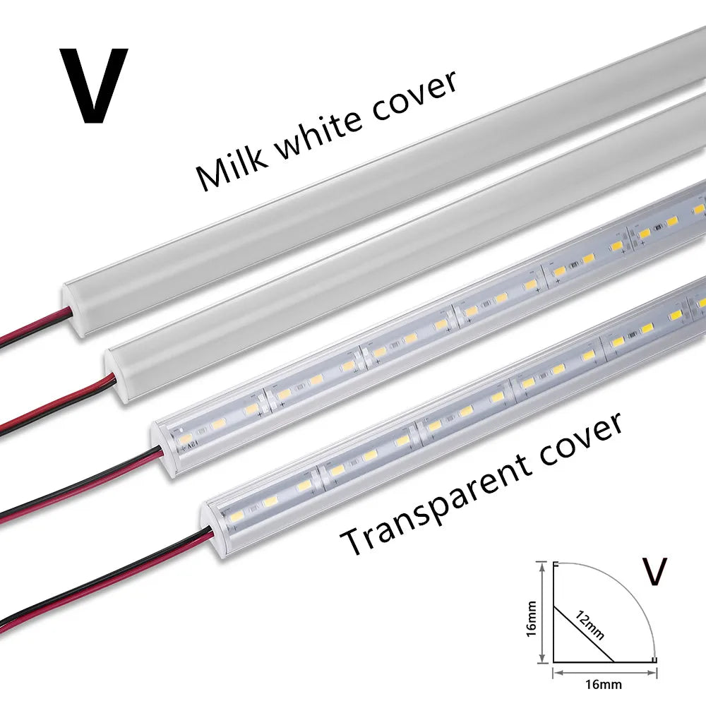 LED aluminum rigid light bar DC12V 50CM 20 inch U/V-shape 5730 36LEDs LED aluminum channel Home decoration lighting or connector
