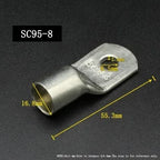 SC Type Wire Nose Terminal SC35 SC50 SC70 SC95 Bare Copper Battery Block Lugs Hole ID 6 8 10 12mm Crimp DTGA Cable End Connector