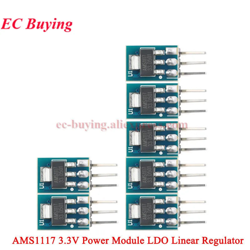100Pcs/1pc AMS1117 3.3V 5V Power Supply Module AMS1117-3.3 AMS1117-5.0 LDO Linear Voltage Regulator Board 800mA PCB