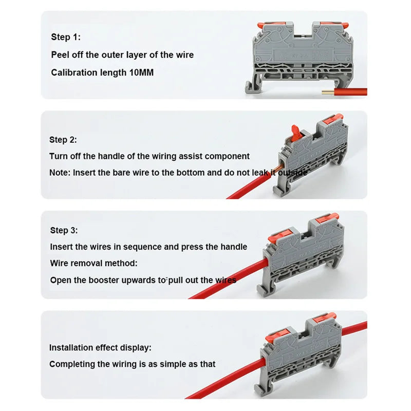KV2.5 Direct Insertion Quick Terminal Block Rail Type Wire Connector Instead Of UK/ST/PT/SAK Docking For Parallel Connection