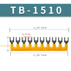10/20/50/100PCS TB1512 / TBD-15A 12 Position Pre Insulated Fork Type Terminal TB Connection Strip Barrier Strip Jumper Connector
