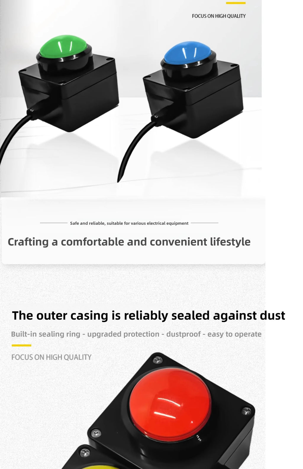 60mm 2m USB custom button wireless remote control buzzer wireless lottery button，Press once to light up once