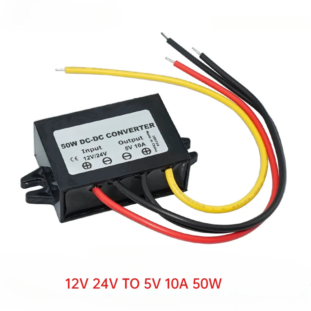 12V 24V to 5V 3A 5A 10A 8-36V Buck to 5V Step Down DC-DC Power Converter Switching Voltage Power Supply 12Volt to 5Volt for Car