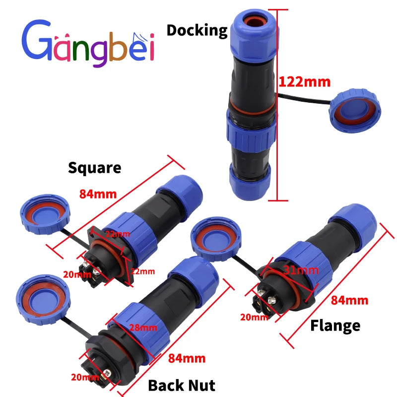 Screw Connection Connector Waterproof Connector 20mm 25A IP68 SP20/LD20 2PIN 3PIN 4PIN 5PIN 6PIN 7IN 1PCS