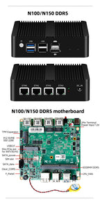 4 Ethernet Mini PC Intel N100 N2830 J1900 J4125 N5105 CPUs X86 Firewall Router Pfsense OPNSENSE Windows Linux Virtual Machine