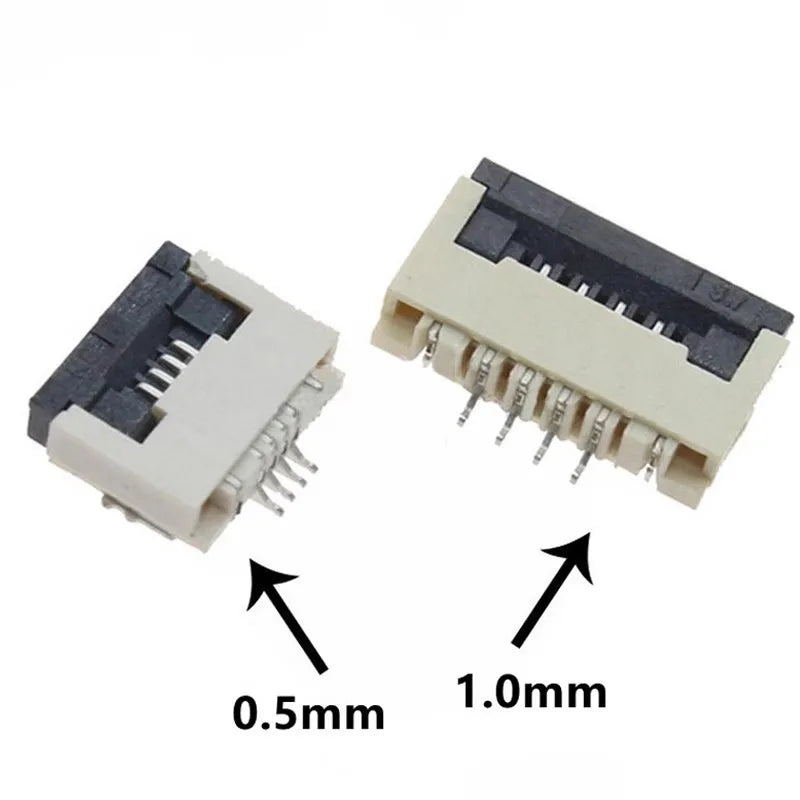 10pcs FPC FFC socket Connector 0.5mm 1mm Pitch Flat Cable Flip bottom connection 4/5/6/8/10/12/14/16/20/22/24/30/34/40/50P