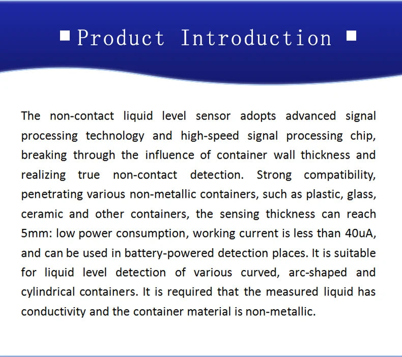 XKC-Y26L 3.3V Low Power Consumption Non-contact Water Level Sensor,Arduino MCU Compatible Liquid Sensor Level Switch
