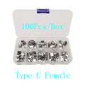 1Box Type-C USB Female Charging Dock Connectors Kit 2/6/16 Pin SMD DIP PCB DIY Repair Charging Port USB-C Type-C Socket Jack
