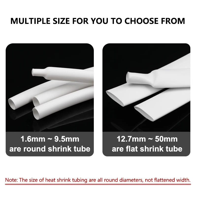 Clear/White 3:1 with Glue Shrinkable Tube 1.6mm ~ 39mm Dual Wall Adhesive Lined Polyolefin Insulated Protect Wire Wrap Sleeving
