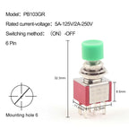 5PCS 3Pin C-NO-NC Reset Latching Toggle Switch Automatic return Push Button (ON)-OFF 5A125V/2A250V 6mm Mini Toggle Switches