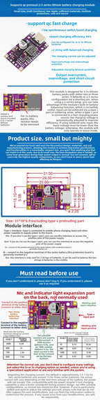 1-10PCS Type-C BMS with Balance Charging 15W Fast Charge Li-ion Battery Boost Module 2S 3S 8.4V 12.6V for DIY BMS PCB High