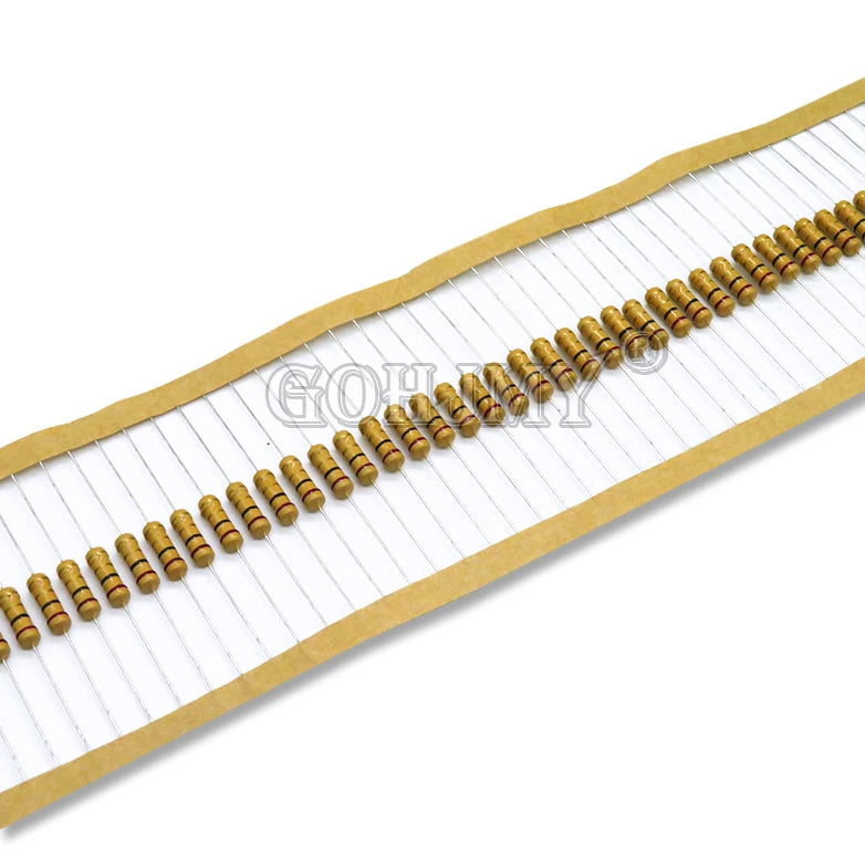 20PCS 1W Carbon Film Resistors 5% 1R-10M 1K 10K 4K7 20K 100K 200K 560K 1M 3M3 Ohm Color Ring Resistance 10R 47R 100R 220R 500R