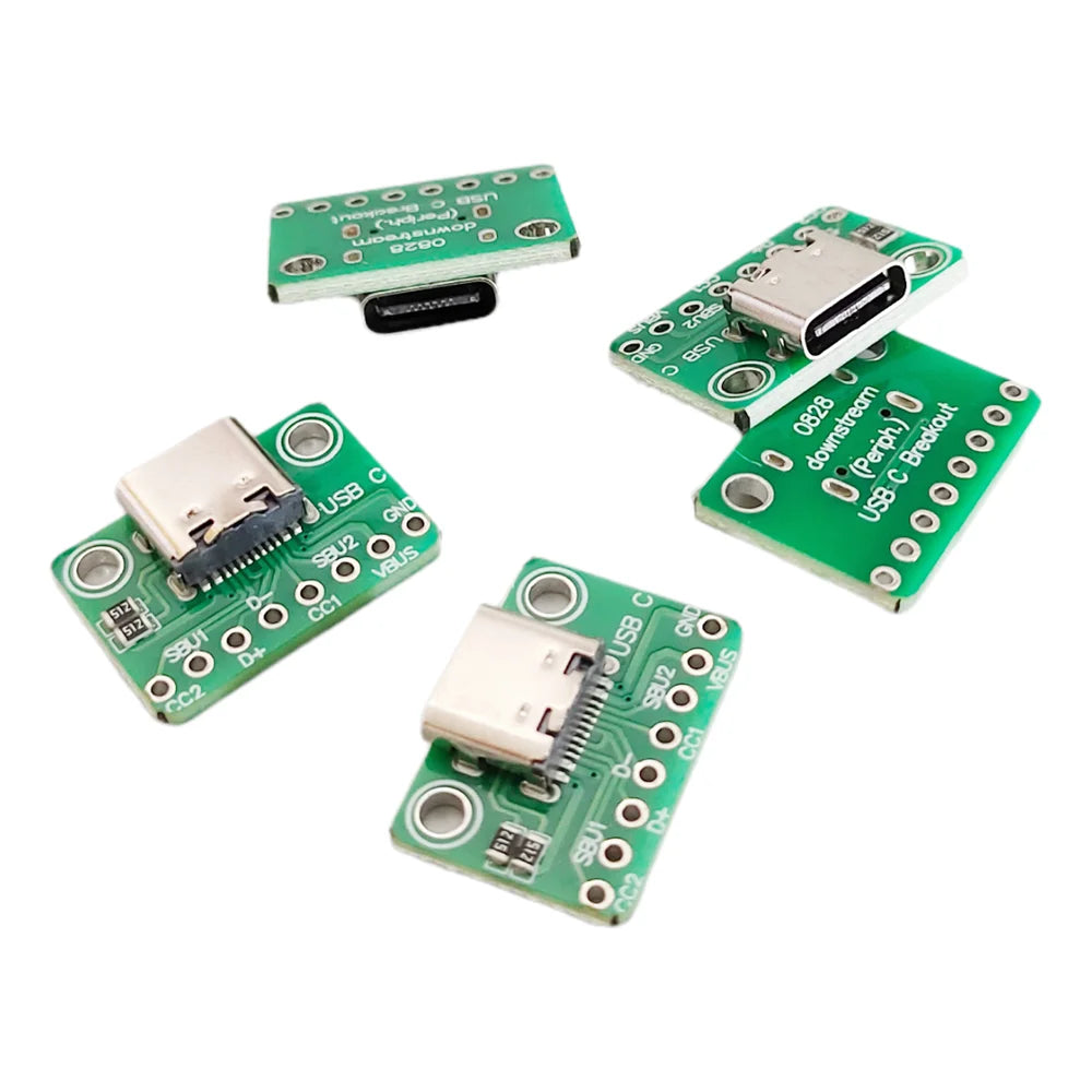 5/10Pcs TYPE-C USB Connector Board Dual Resistor 512 5.1K Ohm TypeC 16Pin to 8Pin Board for Electronics DIY Repair Adapter