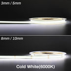 FOB COB LED Strip 12V 24V DC RA90 Flexible High Bright Tape LED 3mm 5mm 8mm 10mm Light Bar Ice Blue White Red Green Pink Yellow