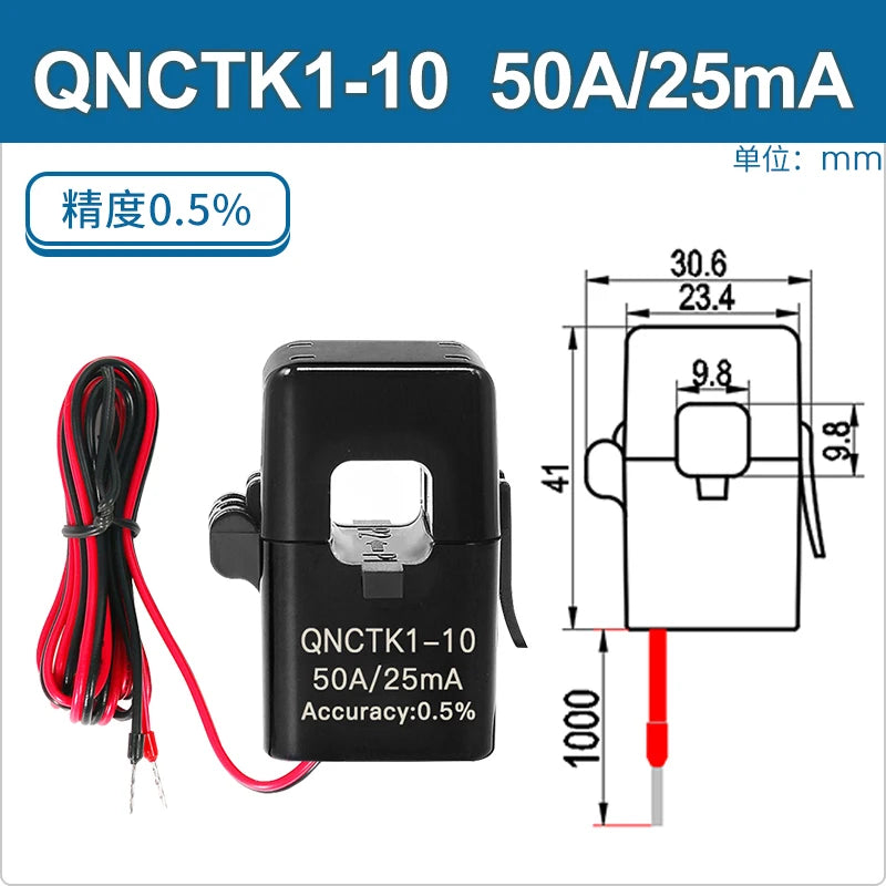 Clamp CT Current Transformer QNCTK1-16 100A 50mA 50A 25mA 100A 40mA 50A 20mA Open Current Sensor Split Core Current Transformer