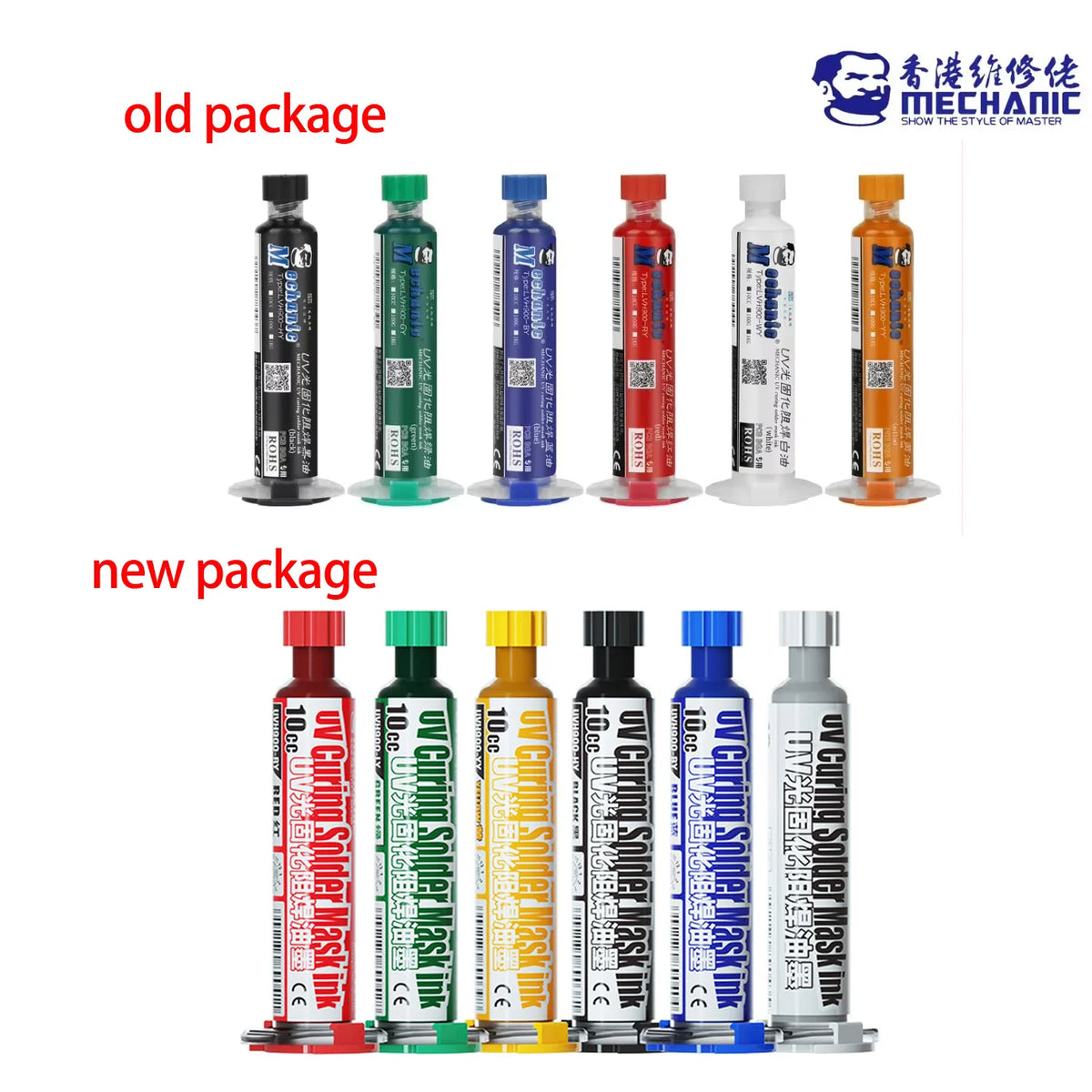 MECHANIC 6 Colors 10ml UV Curing Solder Mask Ink for PCB BGA Circuit Board Insulating Protect Soldering Paste Flux Oil Mechanic