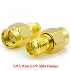 Connector SMA to SMA/ RP-SMA to SMA / RPSMA Male Plug & Female Jack Slide-on Straight RF Coax Adapter Connector for WIFI Antenna