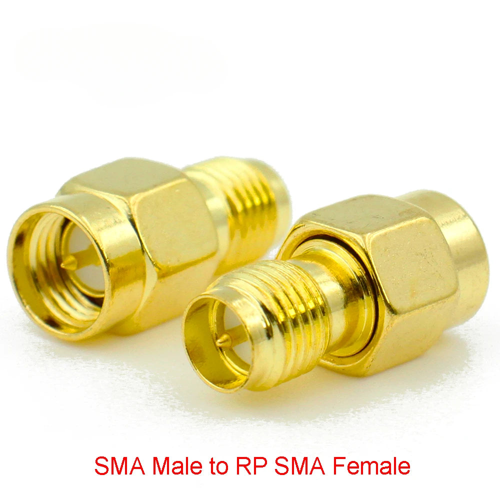 Connector SMA to SMA/ RP-SMA to SMA / RPSMA Male Plug & Female Jack Slide-on Straight RF Coax Adapter Connector for WIFI Antenna