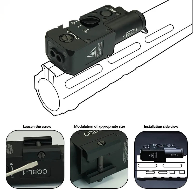 CQBL-1 Laser Aiming IR/Red/Green Dot Laser Indicator Momentary Constant Quick Opening With Scout Light Connect Mount For 20MM
