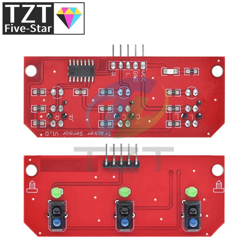 GREATZT Infrared Reflective Sensor TCRT5000 3-way Tracing/tracking Module Line Patrol Obstacle Avoidance Car Robot Sensor Module