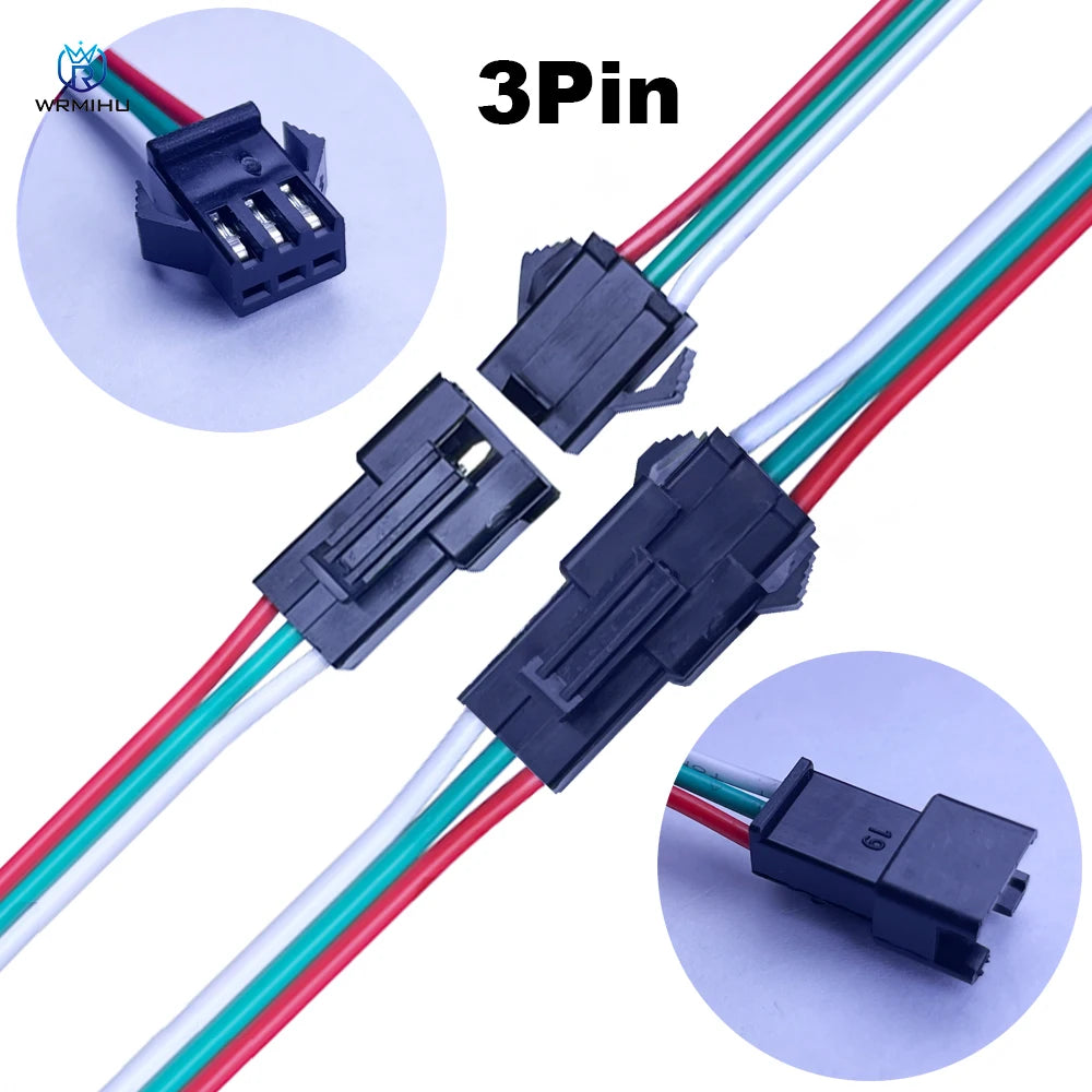 10Pairs JST SM 2P 3P 4P 5P 6Pin Plug Socket Male to Female Wire Connector LED Strips Lamp Driver Connectors Quick Adaptr 22AWG
