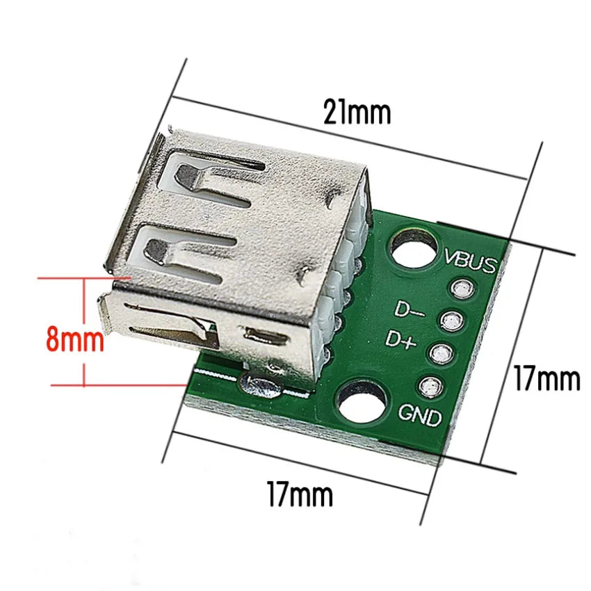1pcs Type A USB Female to DIP 2.54MM PCB Board Adapter Converter USB Connector USB Female for Arduino