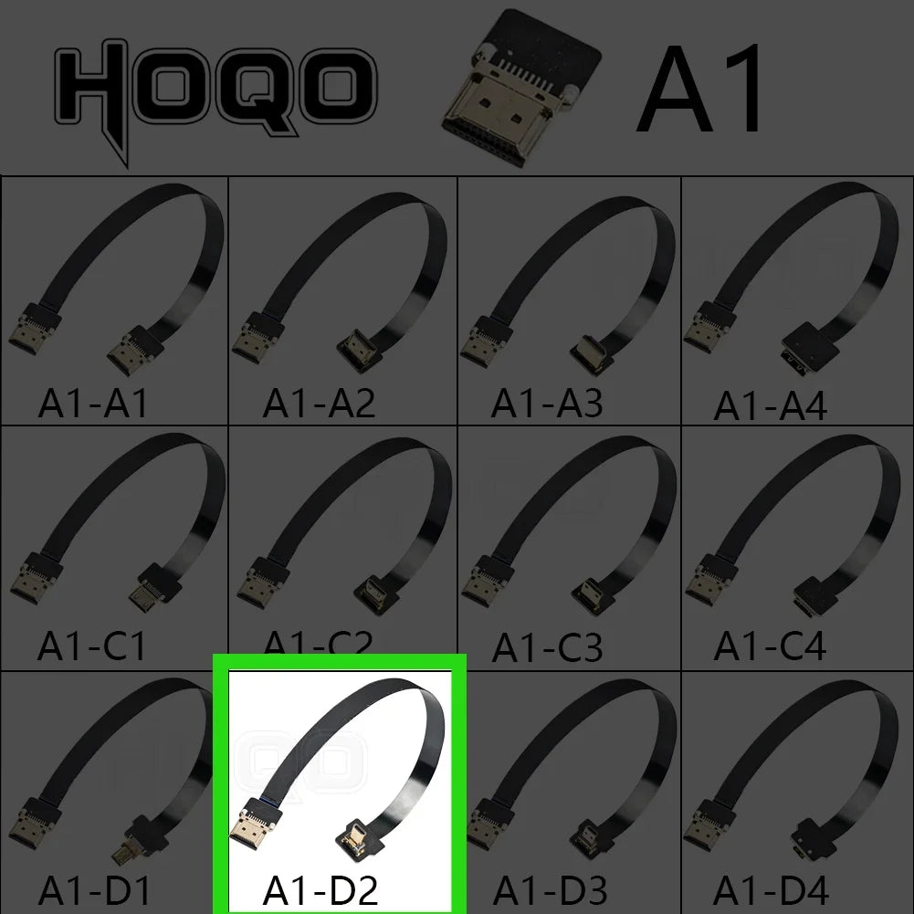 HD A1 Ultra Thin Flat FPV HDMI-Compatible Cable Flexible Mini HDMI to Micro HDMI Ribbon Wire 5cm/50cm Short FPC FFC
