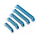 Blue White Green Bridge Design Zero Line 4-12 Pole Screw Brass Copper Grounding Strip Terminal Block Connector Earth And Neutral
