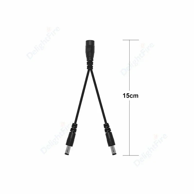 5.5mm 2.1mm 1 To 2/3/4/5/6/8 Way DC Power Splitter Cable 5V 12V Power Adapter Connector Cord For LED Strip Lights CCTV Camera