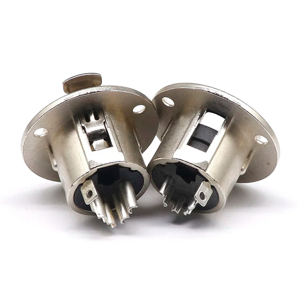 3/4/5pin Round Male/Female Metal XLR Speaker Panel mount socket Connector Adapter Audio Microphone Socket