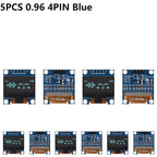 0.96 Inch OLED Display Module I2C IIC SPI Serial 128X64 SSD1306 LCD 3.3-5V 4 Pin White/Blue/Yellow Blue for Arduino XCW