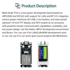 Mesh Node T114 MCU nRF52840 (Bluetooth) LoRa chip SX1262, supports LoRa and 5.0 Bluetooth 1.14-inch TFT-LCD Display Screen