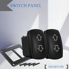 Waterproof 12V/24V 7-Pin DPDT Reverse Polarity Rocker Switch Blue LED Latching/Momentary On-Off-On for DC Linear Actuators Motor