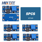 1-10pcs MT3608 DC-DC Adjustable Boost Module 2A Boost Plate Step Up Module with MICRO USB 2V-24V to 5V 9V 12V 28V