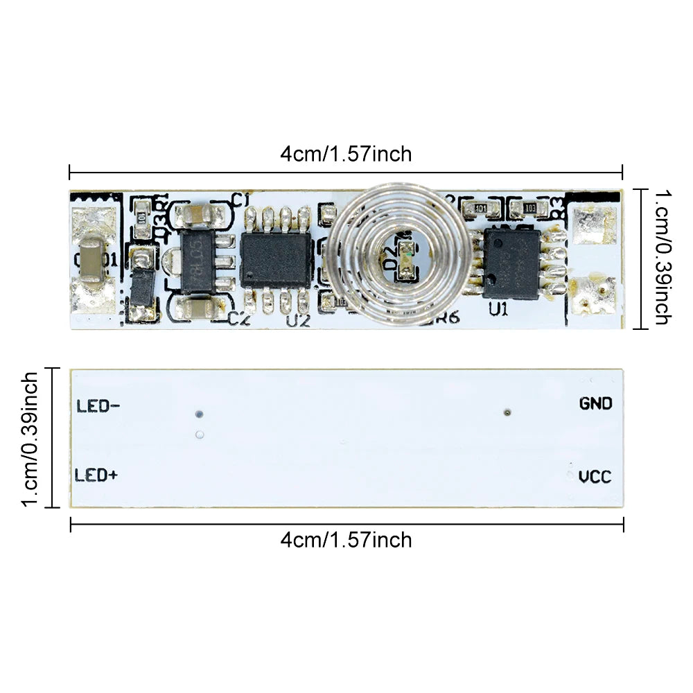 DC 12V 30W 3A Capacitive Touch Sensor Switch Coil Spring Switch LED Dimmer Control Switch 9-24V for Smart Home LED Light Strip